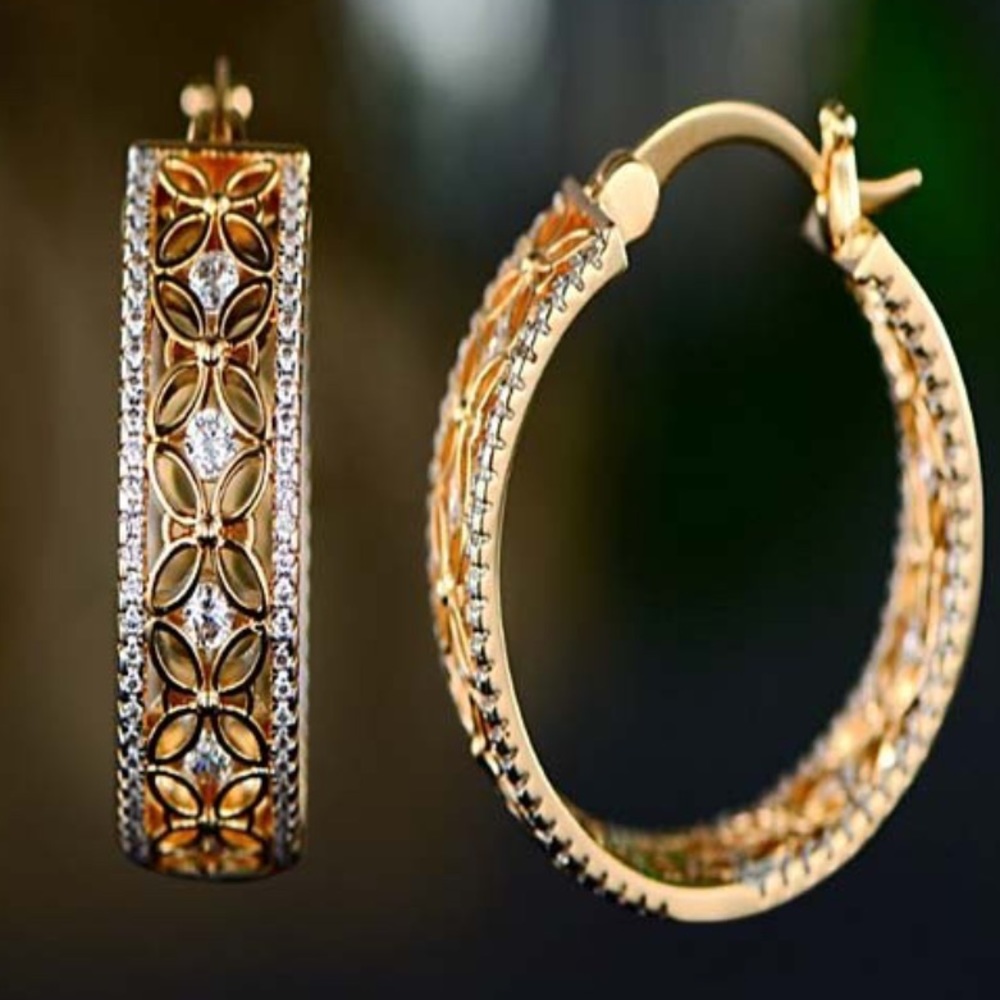 Barzel 18k Gold plated Hoop Earrings